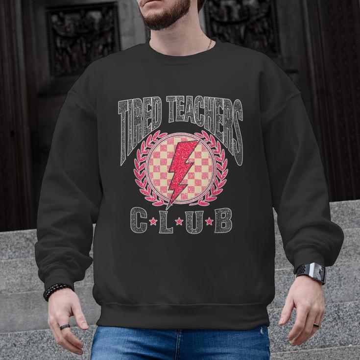 Tired Teachers Club Study Lover School Apparel Men Graphic Sweatshirt