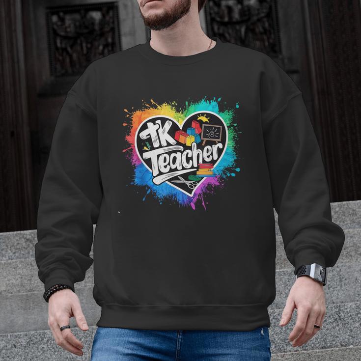 TK Teacher Transitional Kindergarten Heart Back To School Men Graphic Sweatshirt