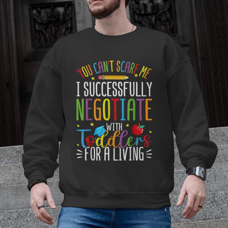Toddler Negotiator Preschool Teacher Humor Babysitters Men Graphic Sweatshirt