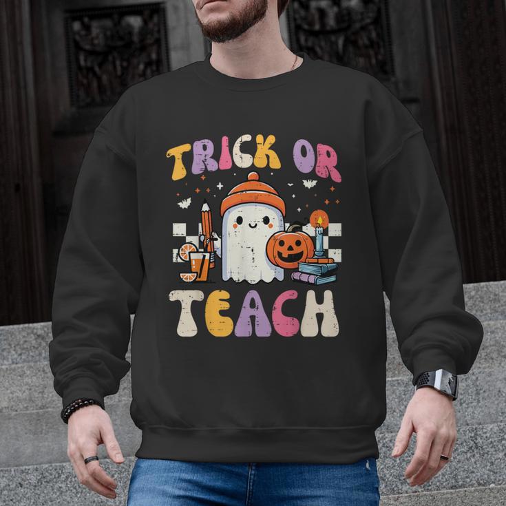 Trick Or Teach Ghost Teacher School Halloween Men Women Men Graphic Sweatshirt