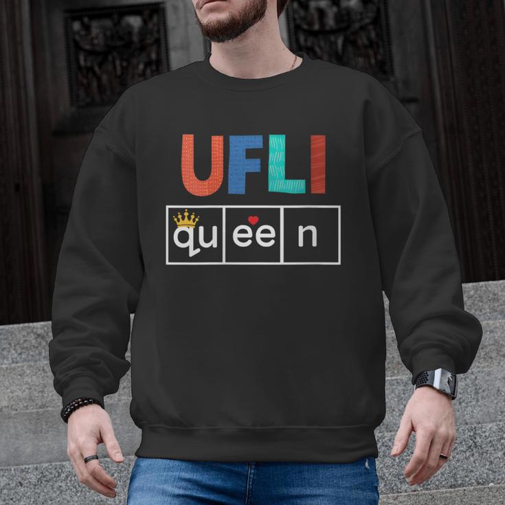 UFLI Queen Science Of Reading Literacy Teacher Appreciation Men Graphic Sweatshirt