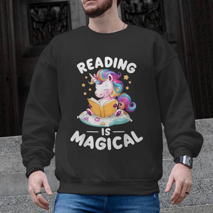Unicorn Teacher Reading Is Magical Book Men Graphic Sweatshirt