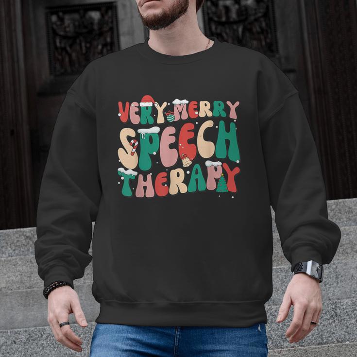 Verry Merry Speech Language Pathologist Teacher Christmas Men Graphic Sweatshirt