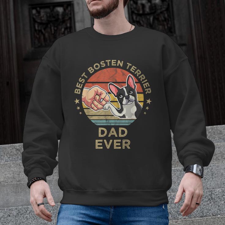 Vintage Best Boston Terrier Dad Ever Dog Father Father's Day Men Girls Kids Men Graphic Sweatshirt