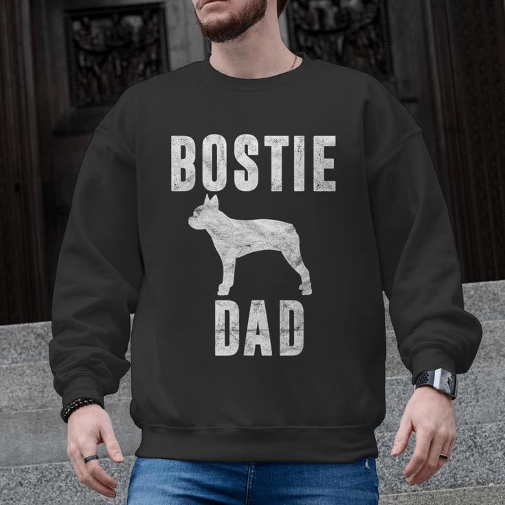 Vintage Boston Terrier Dad Dog Daddy Bostie Father Men Graphic Sweatshirt
