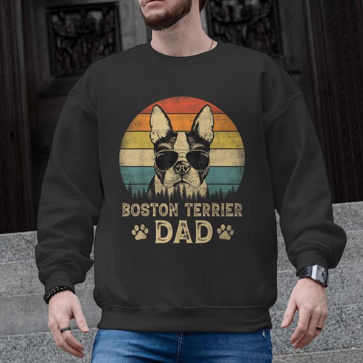 Vintage Boston Terrier Dad Dog Lovers Father's Day Tee Men Graphic Sweatshirt