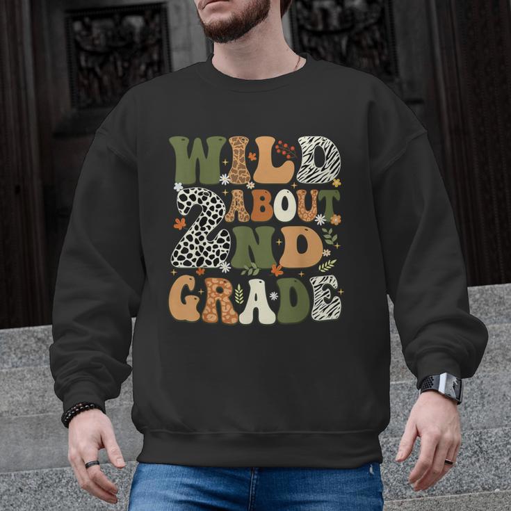 Wild About 2nd Grade Teacher Student First Day Of School Men Graphic Sweatshirt