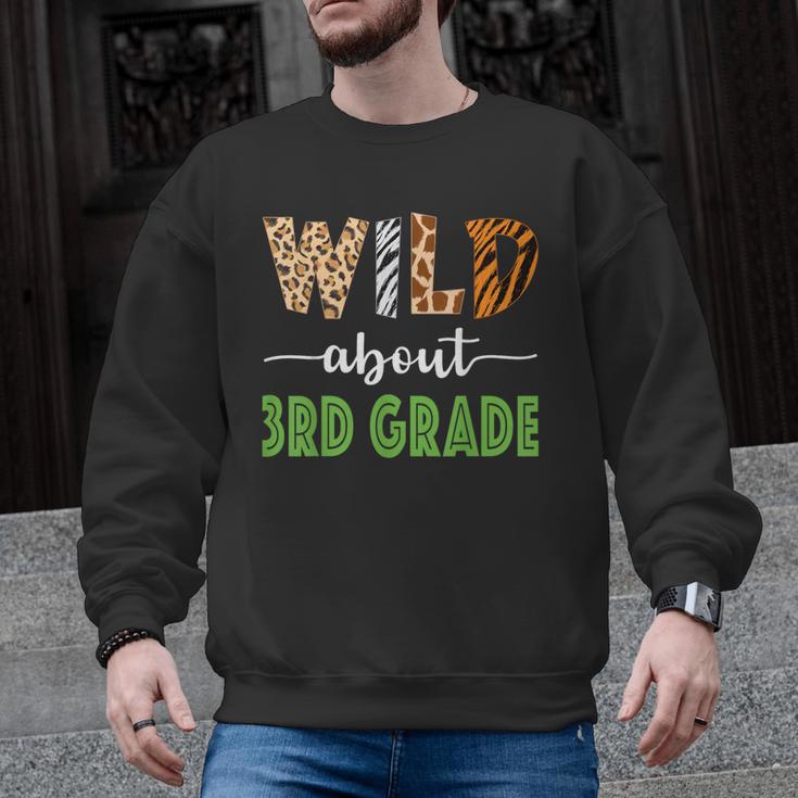 Wild About 3rd Grade Teacher Student Third Grade Zoo Safari Men Women Girls Kids Men Graphic Sweatshirt