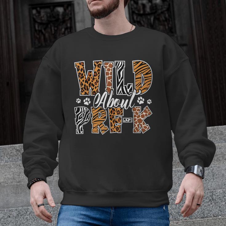 Wild About Pre-K Teacher Student First Day Of Kindergarten Men Graphic Sweatshirt
