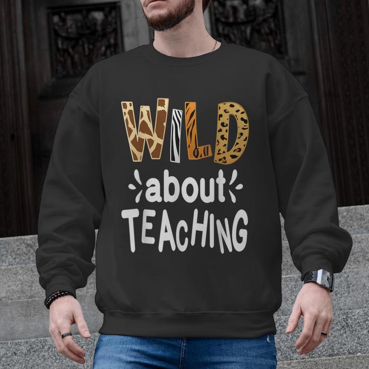 Wild About Teaching Teacher Student First Day Of School Men Graphic Sweatshirt