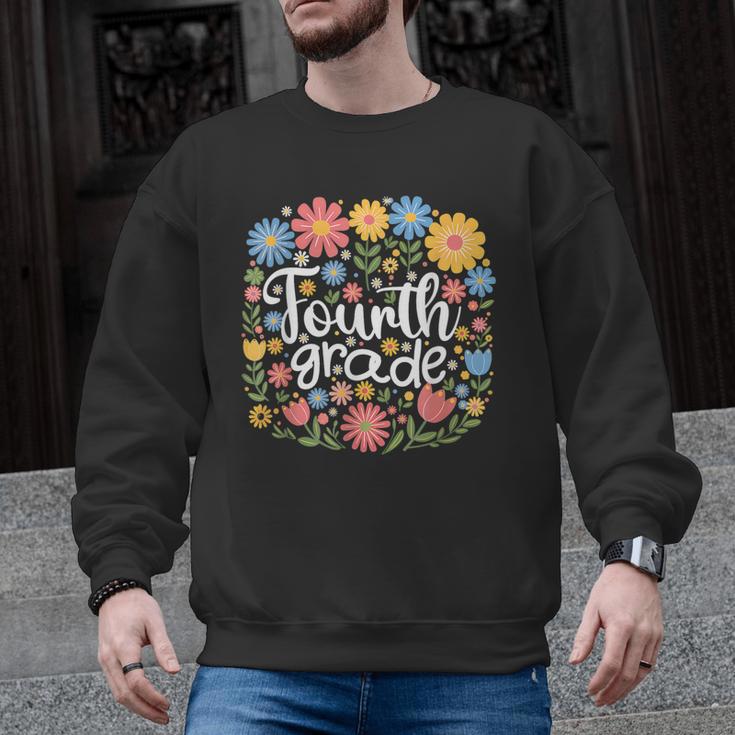 Wildflower 4th Fourth Grade Floral Back To School Teacher Men Graphic Sweatshirt