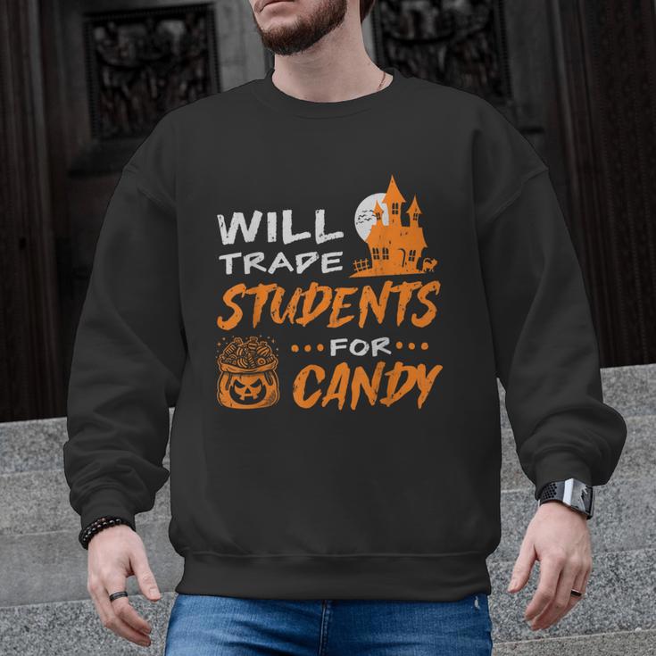 Will Trade Students For Candy Halloween Costume Teacher Men Graphic Sweatshirt