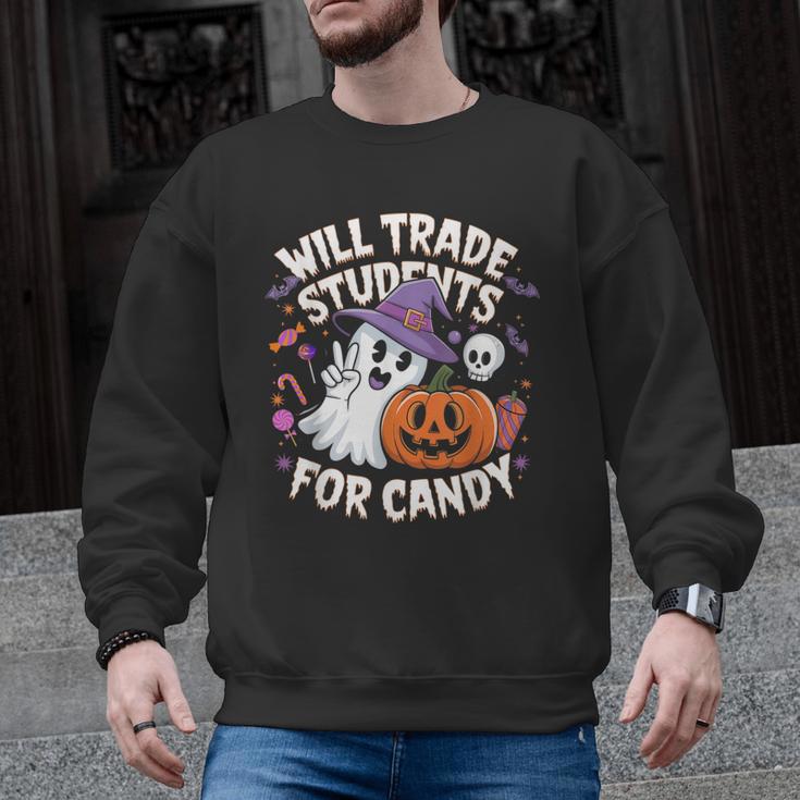 Will Trade Students For Candy Halloween Teacher Men Graphic Sweatshirt
