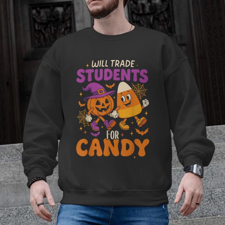 Will Trade Students For Candy Shirt Fun Candy Corn Teacher Men Graphic Sweatshirt