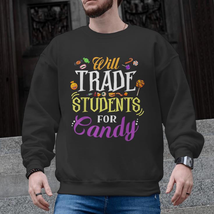 Will Trade Students For Candy Teacher Cute Halloween Costume Men Graphic Sweatshirt