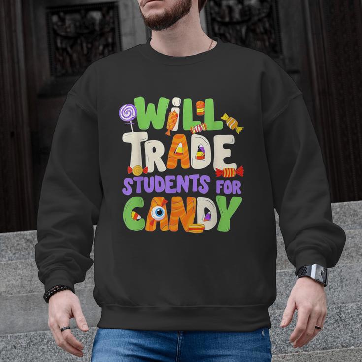 Will Trade Students For Candy Teacher Cute Halloween Costume Men Graphic Sweatshirt
