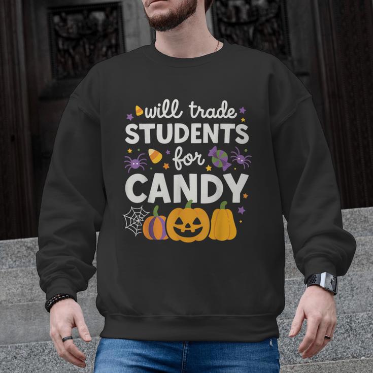 Will Trade Students For Candy Teacher Cute Halloween Men Graphic Sweatshirt