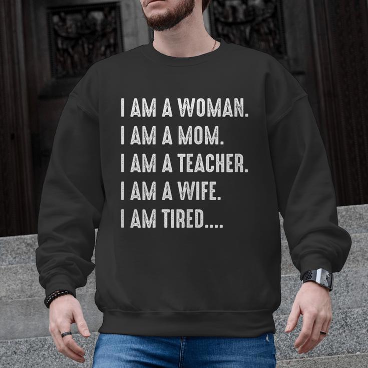 Woman Mom Teacher Wife TIRED T Shirt Cute Mom Teacher Shirts Men Graphic Sweatshirt