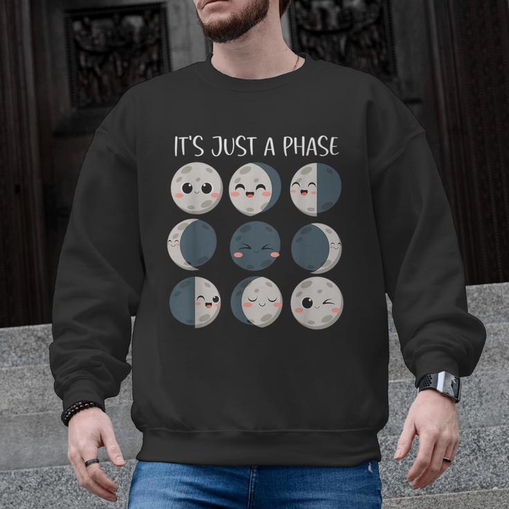 Women Science Teacher Moon Phases Scientist Back To School Men Graphic Sweatshirt