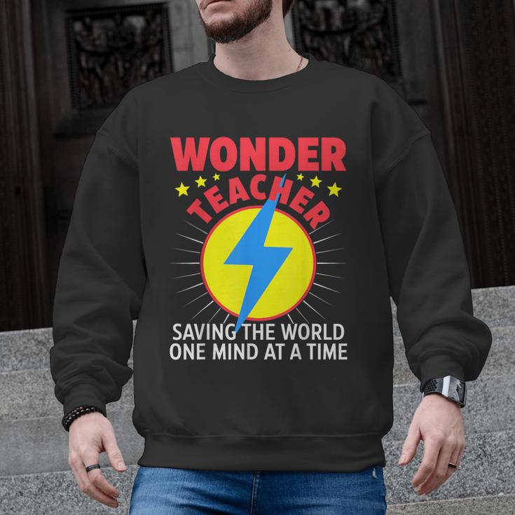 Wonder Teacher Costume Shirt Teacher Halloween Costume Men Women Men Graphic Sweatshirt