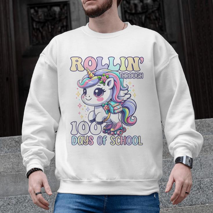 100 Days Of School Girls Teacher 100th Day Unicorn Outfit Men Graphic Sweatshirt
