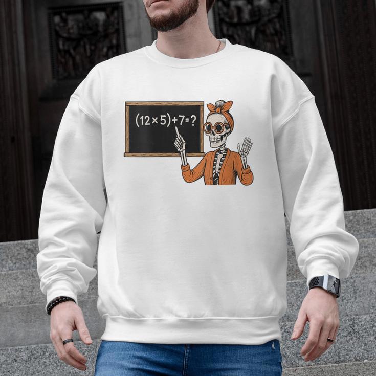 67 Teacher Halloween Skeleton Six Seven Meme Brainrot Math Men Graphic Sweatshirt