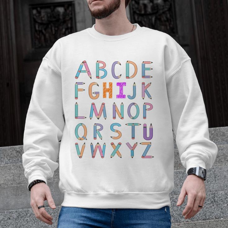 Back To School Kindergarten Alphabet ABC Teacher Women Kids Men Graphic Sweatshirt