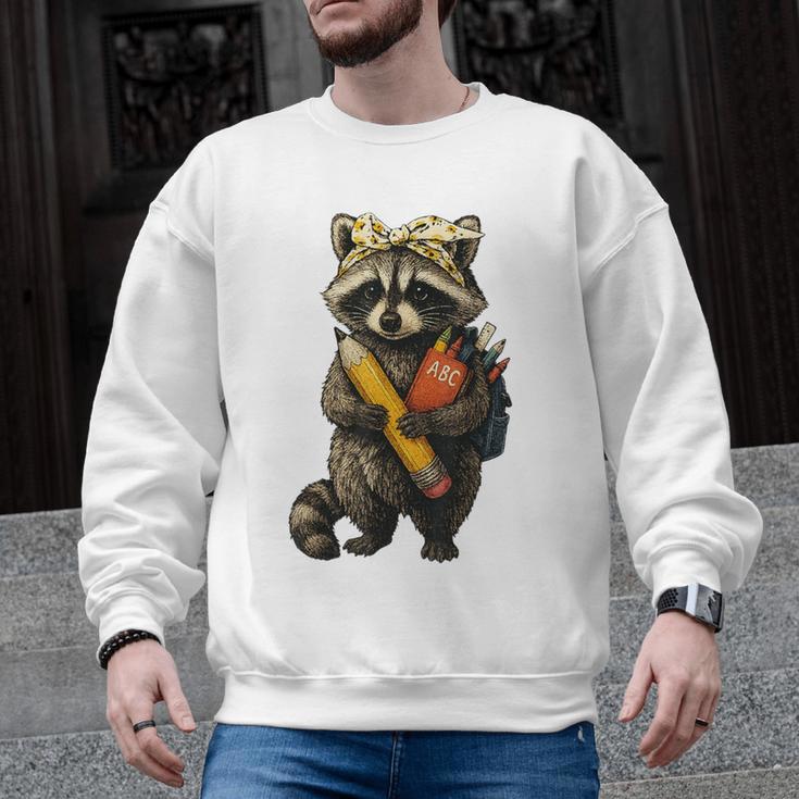 Back To School Raccoon Teachers Student Kids Men Graphic Sweatshirt