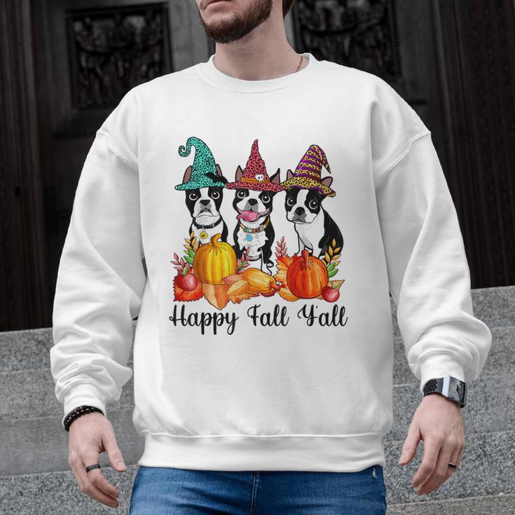 Boston Terrier Dog Lover Fall Ya'Ll Halloween Costume Men Women Men Graphic Sweatshirt