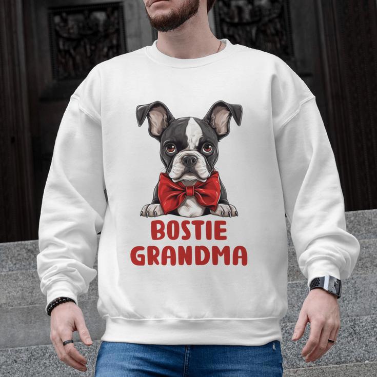 Boston Terrier Grandma Dog Lovers Puppy Bostie Owner Men Graphic Sweatshirt, trending gift