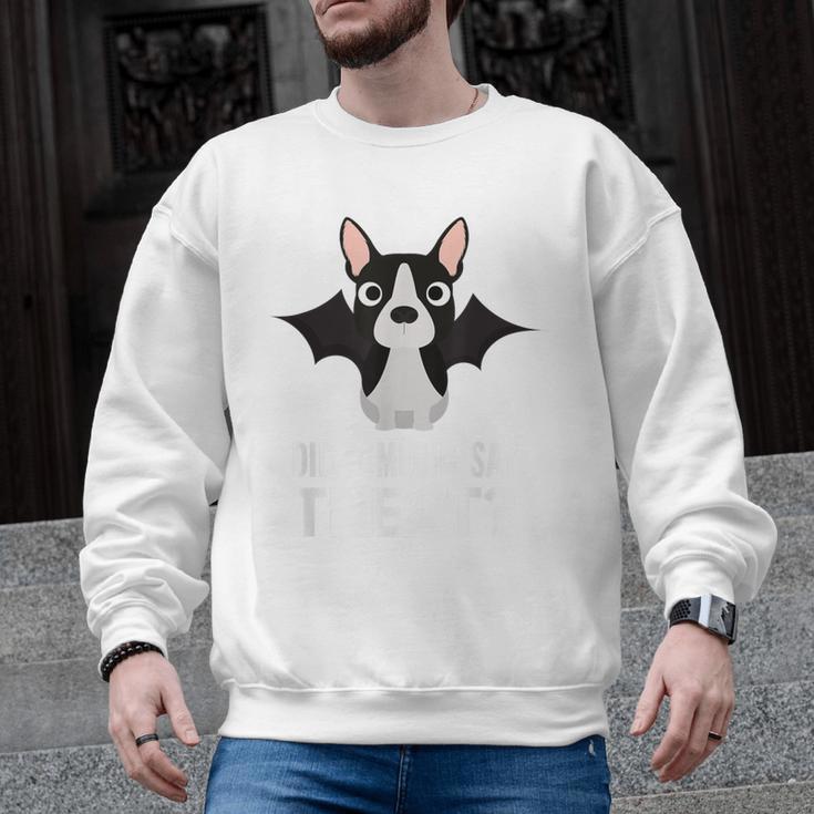 Boston Terrier Halloween Shirt Did Someone Say Treat Men Graphic Sweatshirt