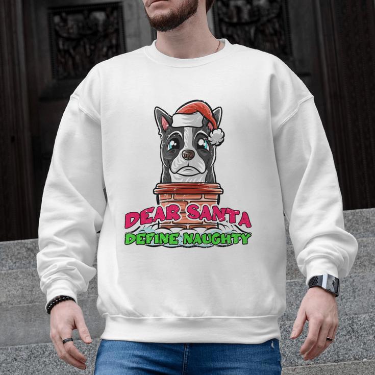 Boston Terrier Santa Claus Christmas Dog Men Graphic Sweatshirt