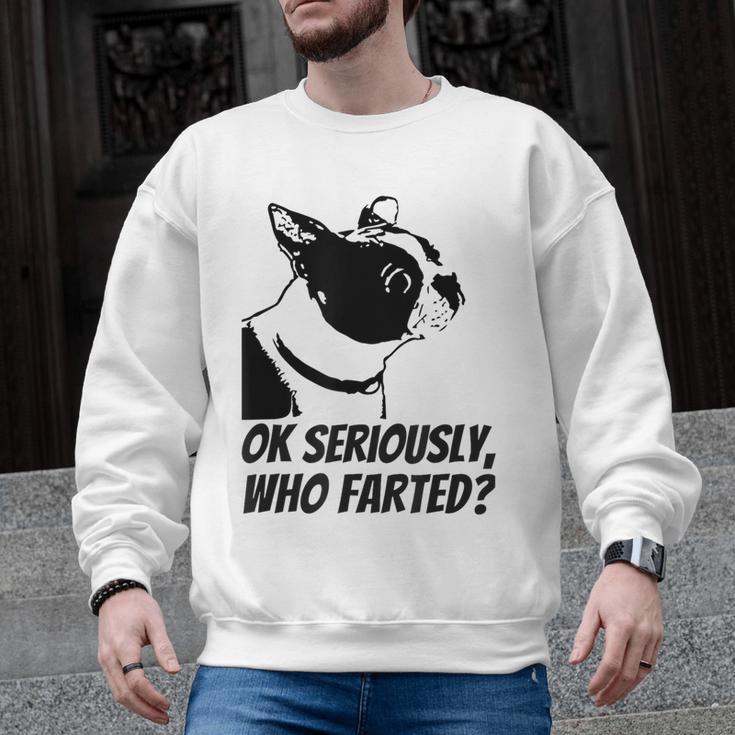 Boston Terrier Shirt Ok Seriously Who Farted Men Graphic Sweatshirt