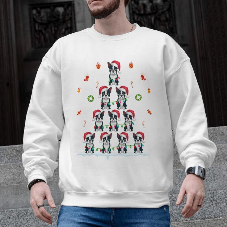Boston Terrier Xmas Tree Lights For Men Women Boston Terrier Men Graphic Sweatshirt