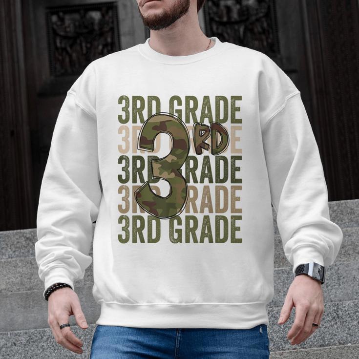 Camo Team 3rd Grade Squad Back To School Teacher Kids Boys Men Graphic Sweatshirt