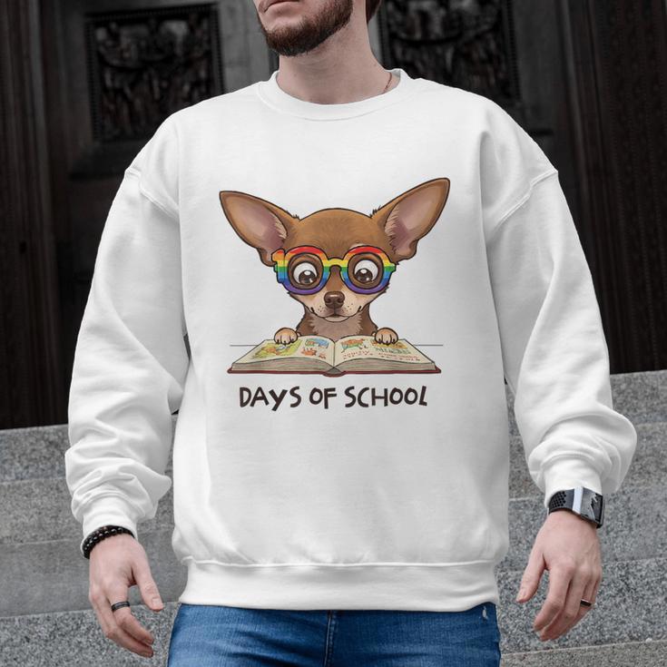 Chihuahua 100 Days Of School Rainbow Glasses Teacher Men Graphic Sweatshirt