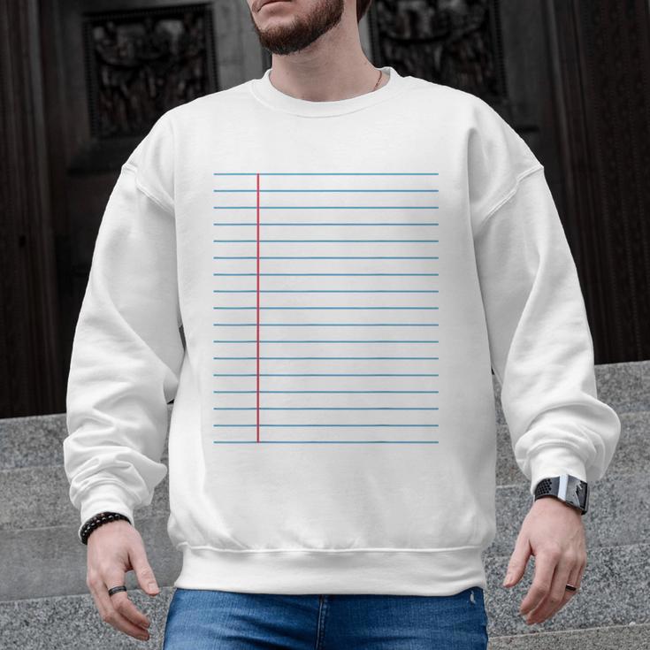 College Ruled Lined Paper Student Teacher Professor Costume Men Graphic Sweatshirt
