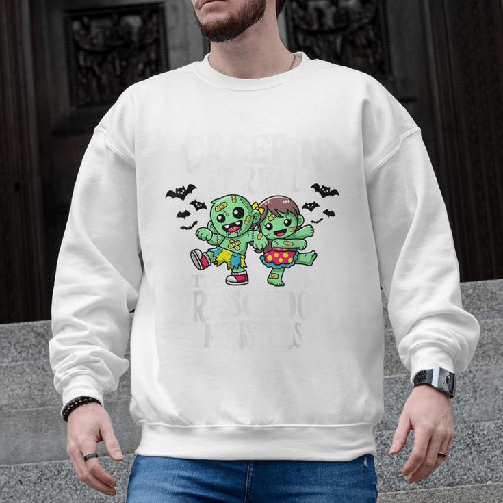 Creepin It Real Monster School Preschool Teacher Halloween Men Graphic Sweatshirt