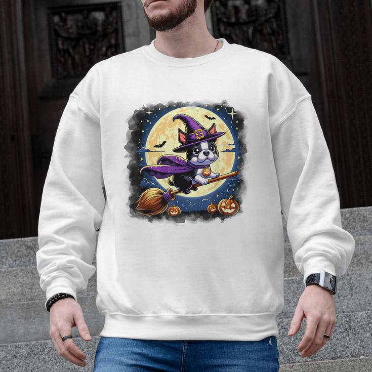 Cute Boston Terrier Halloween Costume Dog Lover Women Girls Men Graphic Sweatshirt