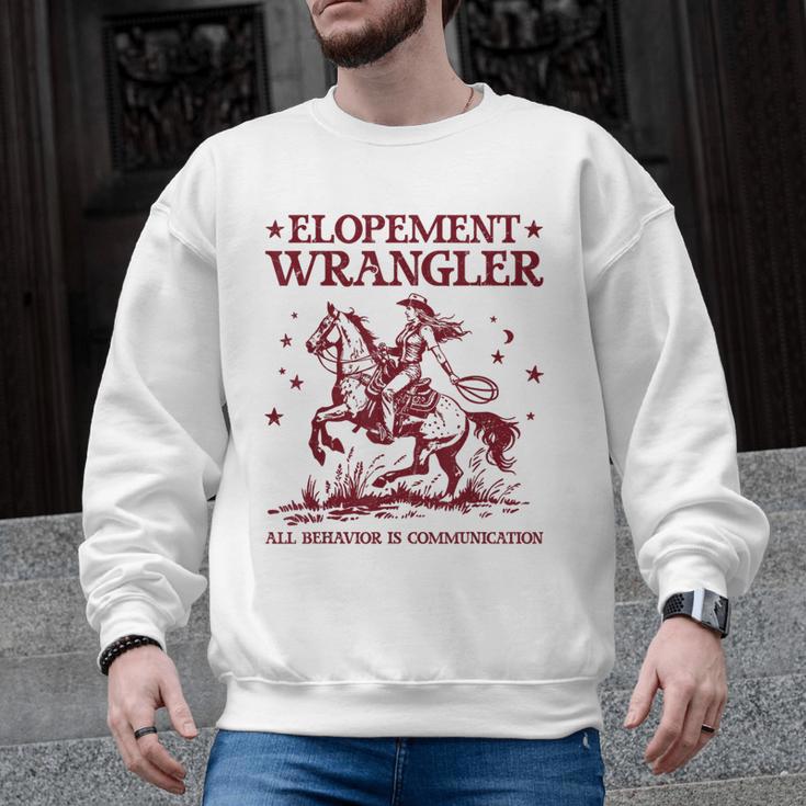 Elopement Wrangler Teacher ABA Behavior Support Cowboy Men Graphic Sweatshirt