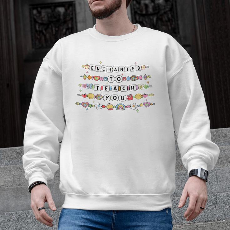 Enchanted To Teach You Friendship Bracelet Teacher Girl Kids Men Graphic Sweatshirt