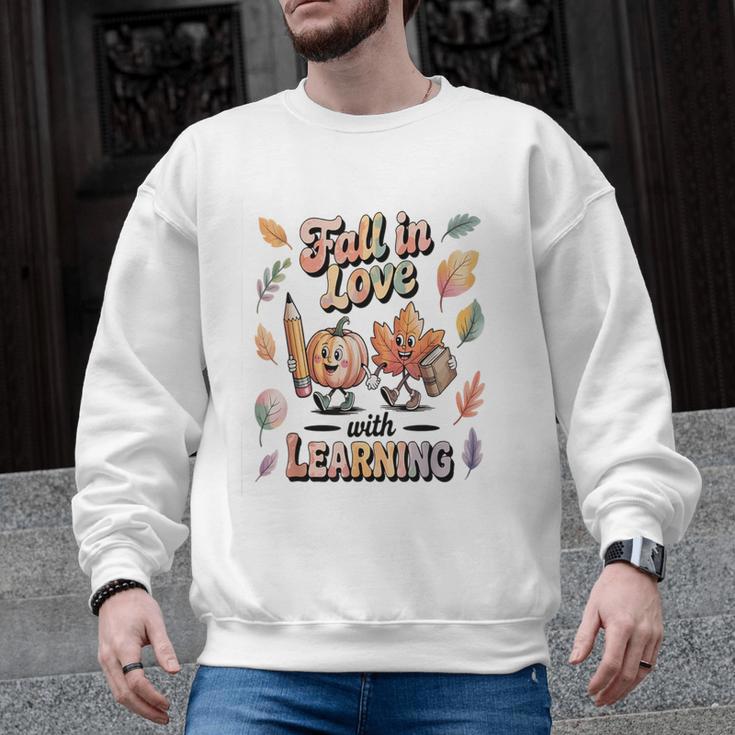 Fall In Love With Learning Teacher Autumn School Men Graphic Sweatshirt