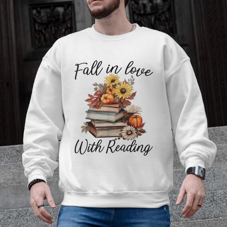 Fall In Love With Reading Book Autumn Teachers Pumpkins Men Graphic Sweatshirt