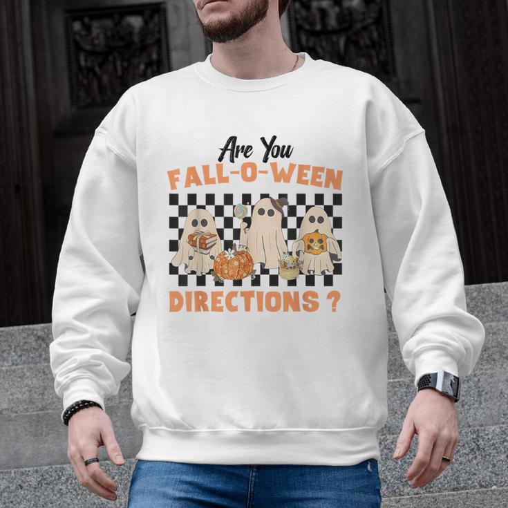 Are You Fall-O-Ween Directions Halloween Ghost Fall Teacher Men Graphic Sweatshirt