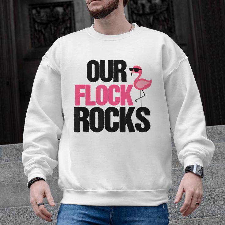 Our Flock Rocks Flamingo Mother's Day Teacher Men Graphic Sweatshirt
