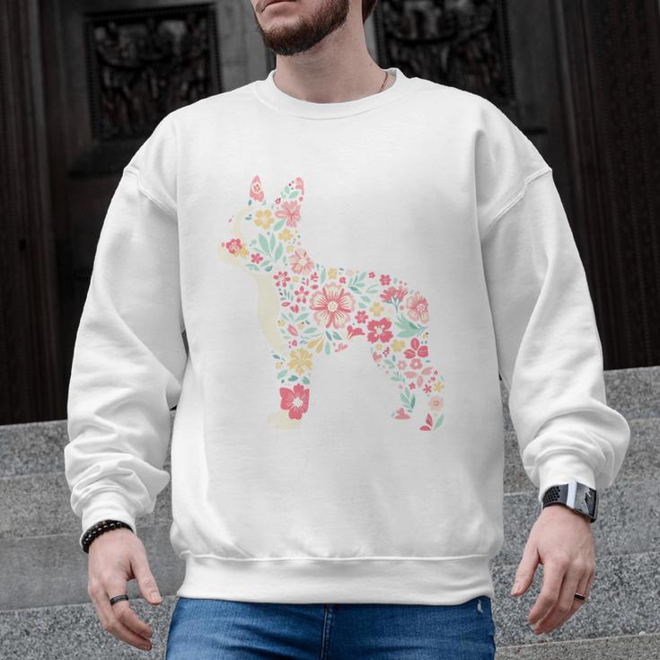 Floral FLower Boston Terrier Mom Grandma Men Graphic Sweatshirt