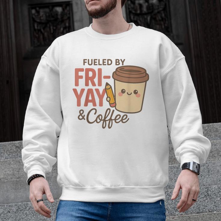Friyay Teacher Coffee Friday School Cute Fri Yay Men Graphic Sweatshirt