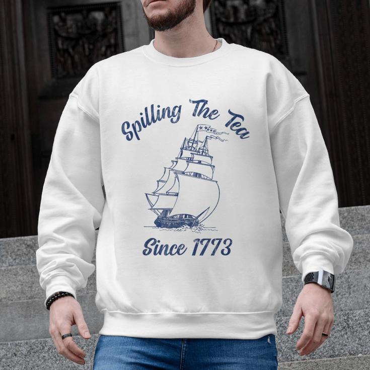 Fun 4th Of July Spilling The Tea Since 1773 History Teacher Men Graphic Sweatshirt