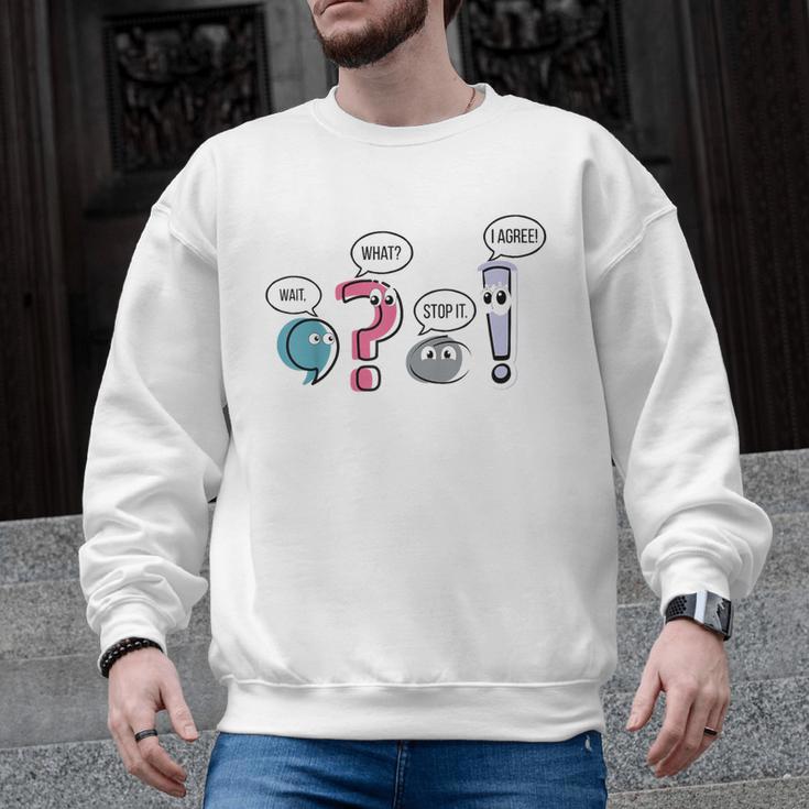 Grammar Teacher Punctuation English First Day Back To School Men Graphic Sweatshirt