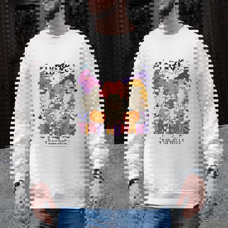 Halloween Teacher Smell a Tiny Human Ghost Spooky Season Men Graphic Sweatshirt